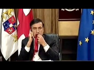 saakashvili eats his tie